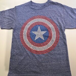 MARVEL CAPTAIN AMERICA BOY’S SHORT SLEEVE T-SHIRT. SIZE LARGE (10-12)